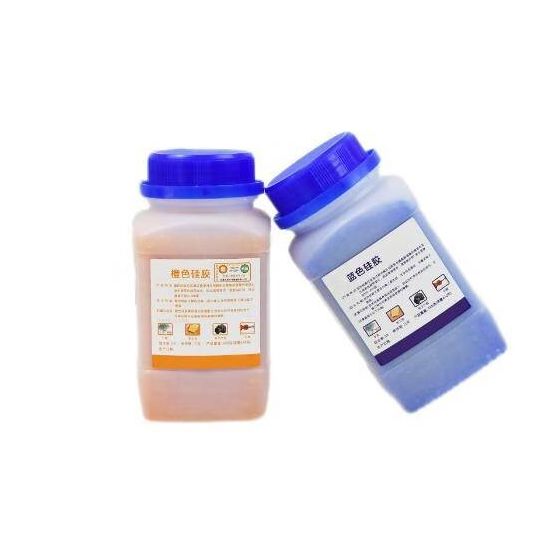 鸣固 ZJ3876 工业干燥剂除湿防潮 蓝色变色硅胶颗粒干燥剂 可重复使用瓶装 500g